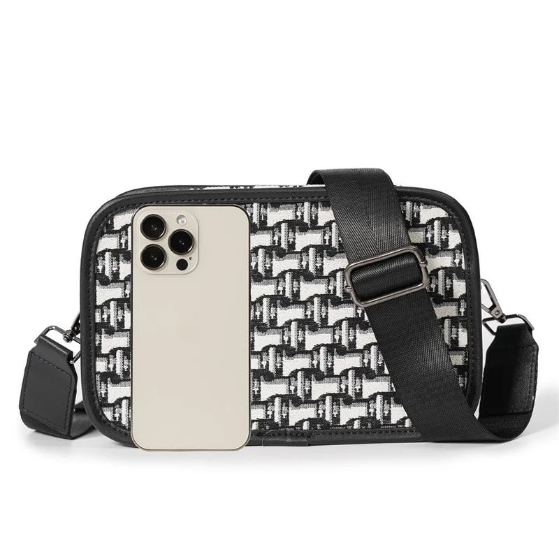 Men's Fashion Designer Crossbody Bag | Jacquard Canvas Shoulder & Messenger Bag Luxegan