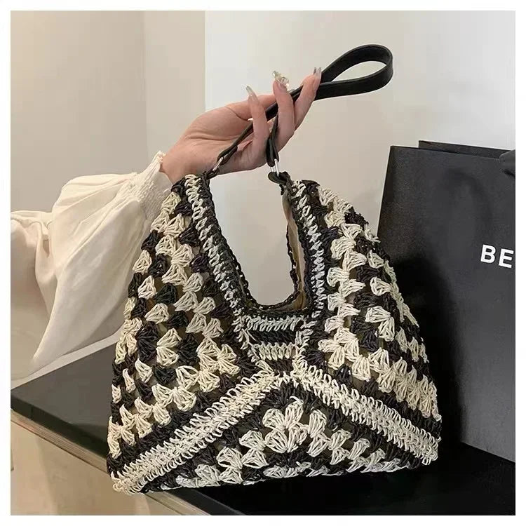 Women's Weaving Top-Handle Tote Bag | Large Portable Shoulder Bag, Summer Beach Purse & Shopper Satchel Luxegan