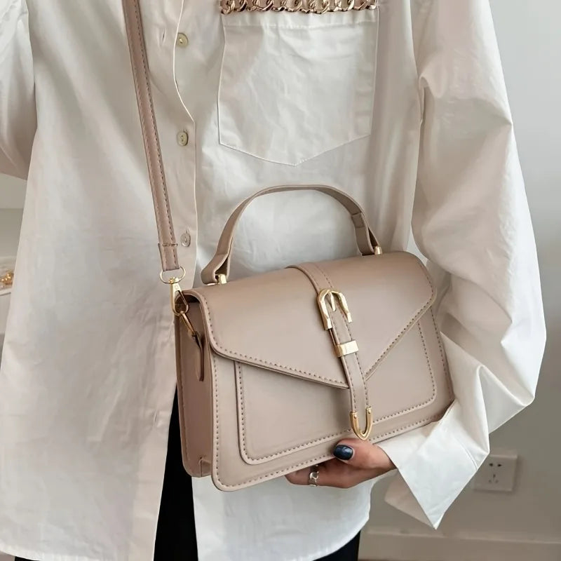 Fashionable Minimalist Crossbody Bag | Top Handle & Flap Purse Luxegan