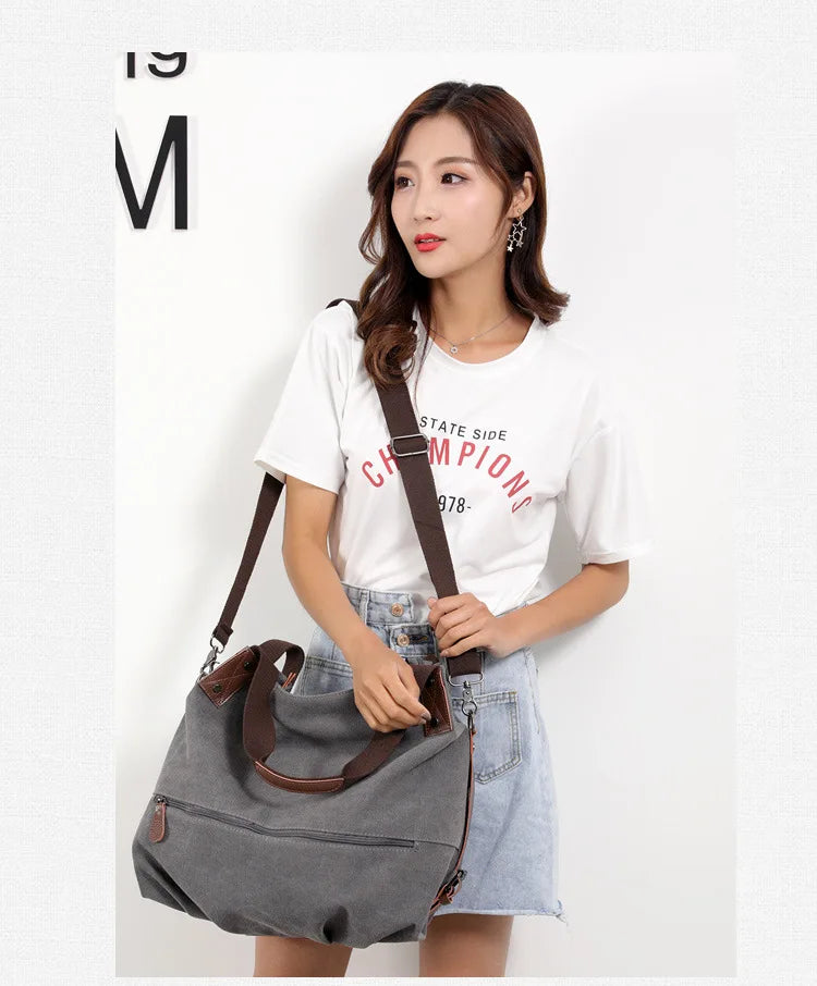 Canvas Square Shoulder Bag | Soft Versatile Spring/Summer Messenger Luxegan