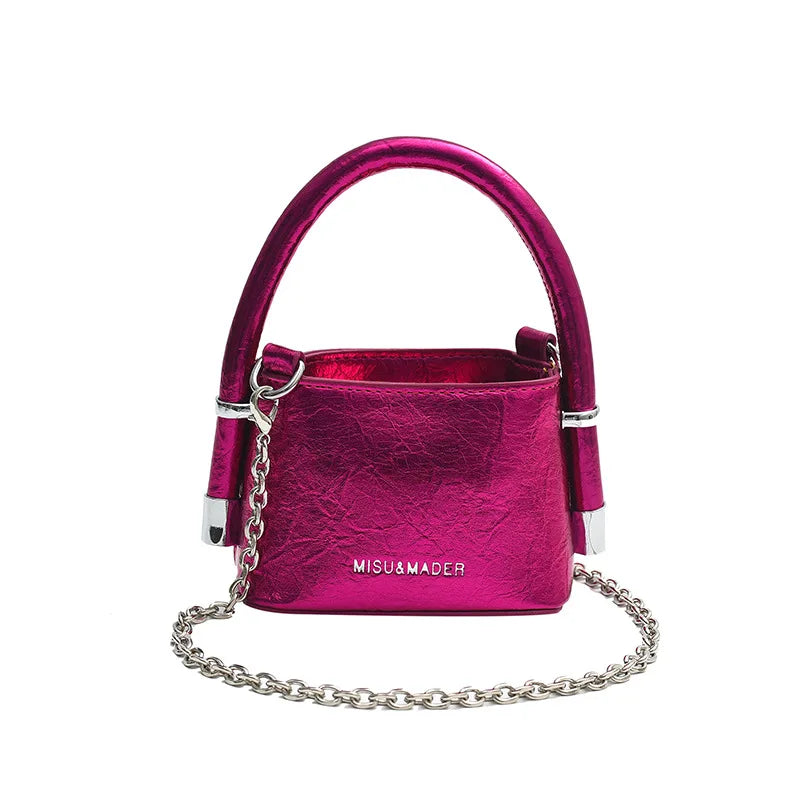 Luxury Women's Summer Mini Square Bag | Fashion HARD PU Leather Shoulder Crossbody Purse with Chain Detail Luxegan