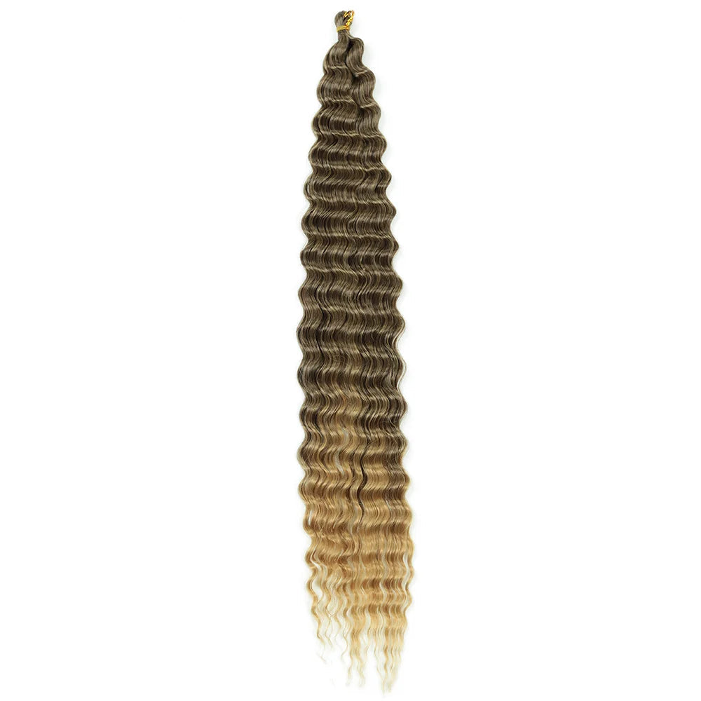 30 Inch Deep Wave Twist Crochet Hair – Synthetic Bohemian Ocean Wave Braiding Hair Extension Luxegan