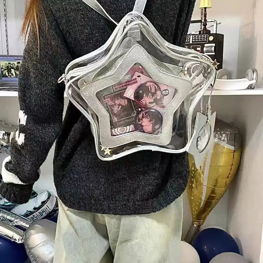 Star Red Crossbody Bags Ita Bag | Women Japanese Transparent Mini Backpacks | Ladies Sweet Cute Mochila Aesthetic Luxegan