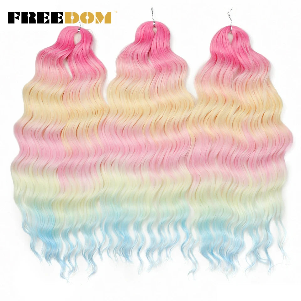 FREEDOM Synthetic Water Wave Crochet Braiding Hair 24 Inch – Ombre & Multi-Tone | 88 Colors | 300g - view 78