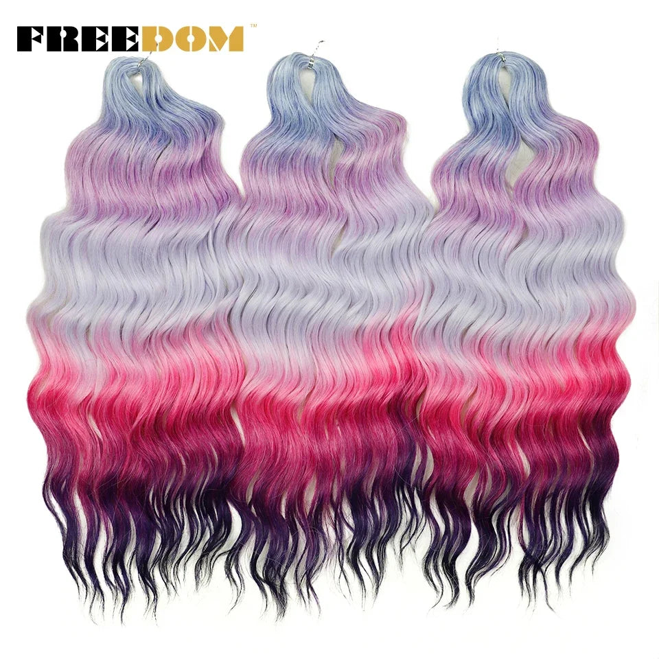 FREEDOM Synthetic Water Wave Crochet Braiding Hair 24 Inch – Ombre & Multi-Tone | 88 Colors | 300g - view 54
