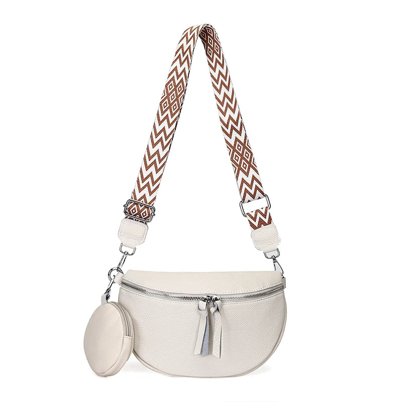 Soft Genuine Leather Saddle Crossbody | Casual Phone Pouch & Handbag Luxegan