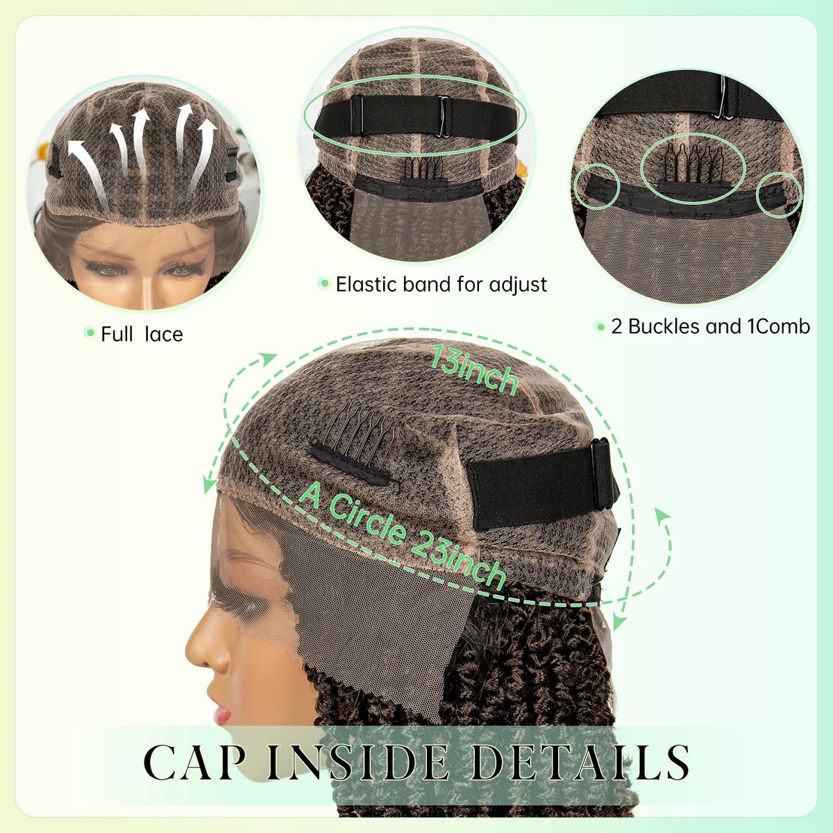 14 Inch Twisted Knotless Box Braids Wig | Full Lace | Baby Hair