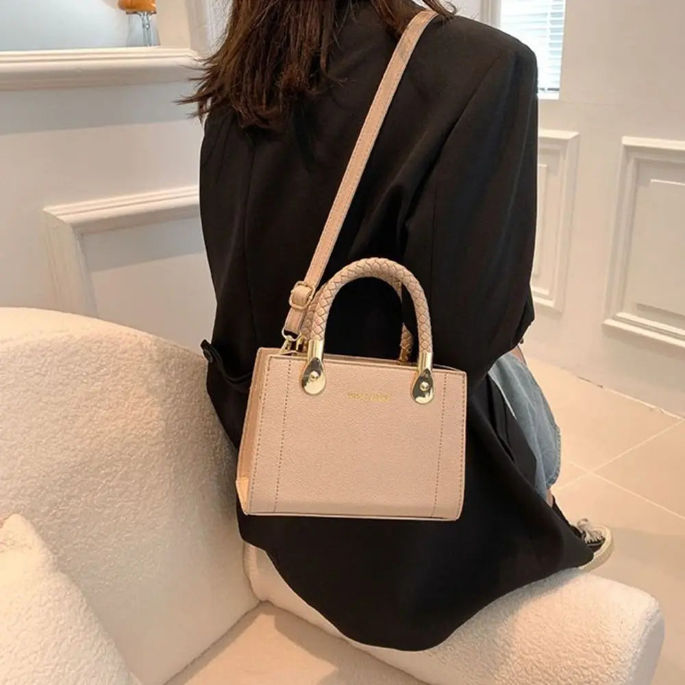 Light Luxury PU Leather Shoulder Bag | Korean Style Ladies' Mini Crossbody | Large Capacity Small Square Handbag | Trendy Polyester Tote Bag for Women and Girls Luxegan