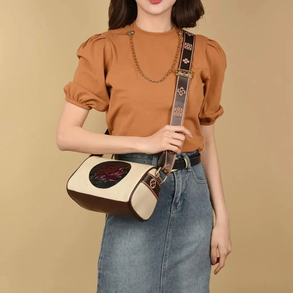 High-Quality Casual Women's Handbag | Print Solid Color Crossbody Bag & Soft Leather Shoulder Bag Luxegan