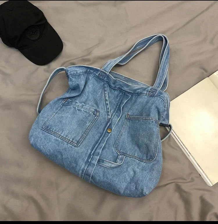 Casual Denim Tote Crossbody Bags for Women | Designer Jeans Shoulder Bag | Large Capacity Street Trend Luxury Handbag Luxegan