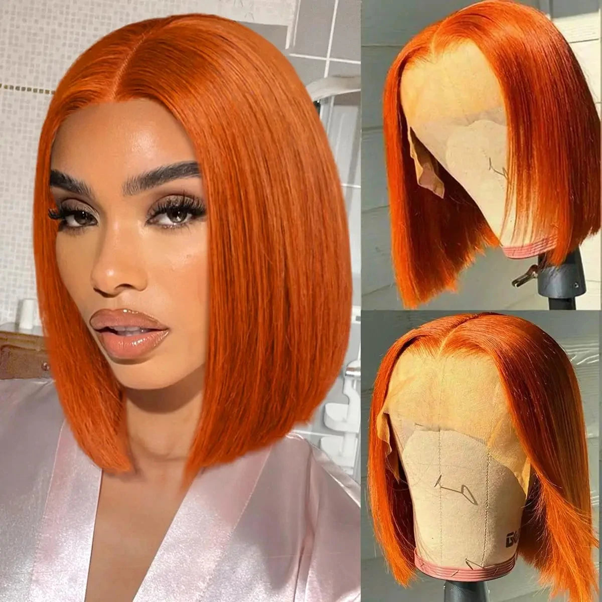 180% Density Honey Blonde Bob Wig | Straight T-Part Lace Front Brazilian Human Hair Luxegan