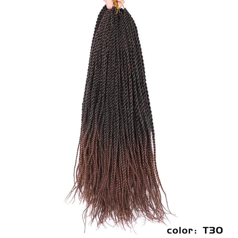 Full Star Senegalese Twist Crochet Braids | 30 Strands/Pack | Ombre Colors Luxegan