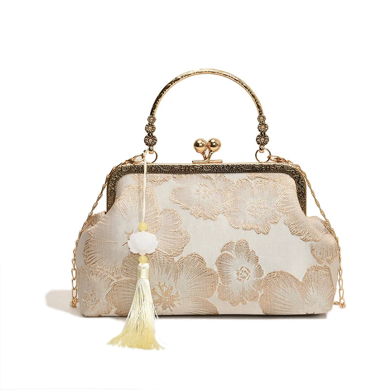 Chinese Style Embroidered Shoulder Bag | Retro Small Square Handbag & Luxury Evening Clutch Luxegan