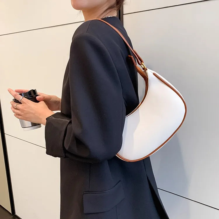 Small Half-Moon Armpit Bag | Trendy French-Style Shoulder Purse Luxegan