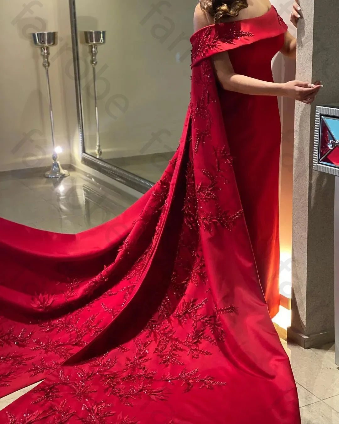 Elegant Beaded Applique Long Wrap Prom Gown | Ankle-Length Sheath Evening Party Dress | Premium Floral Chiffon A-Line Special Occasion Dress | Model 1 Sleeveless Cap Sleeve Gown with Zipper Back Luxegan