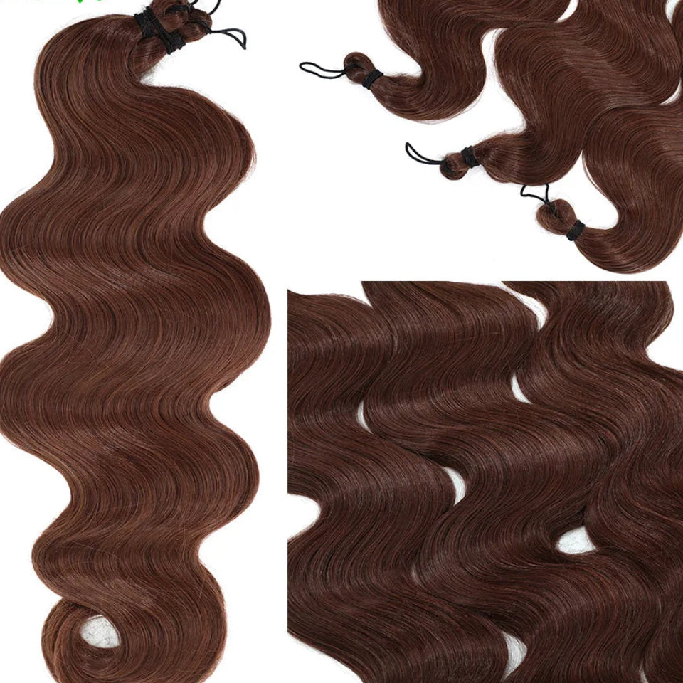 26 Inch Synthetic Loose Deep Wave Crochet Hair | 300g 3-Piece Braiding Extensions Luxegan