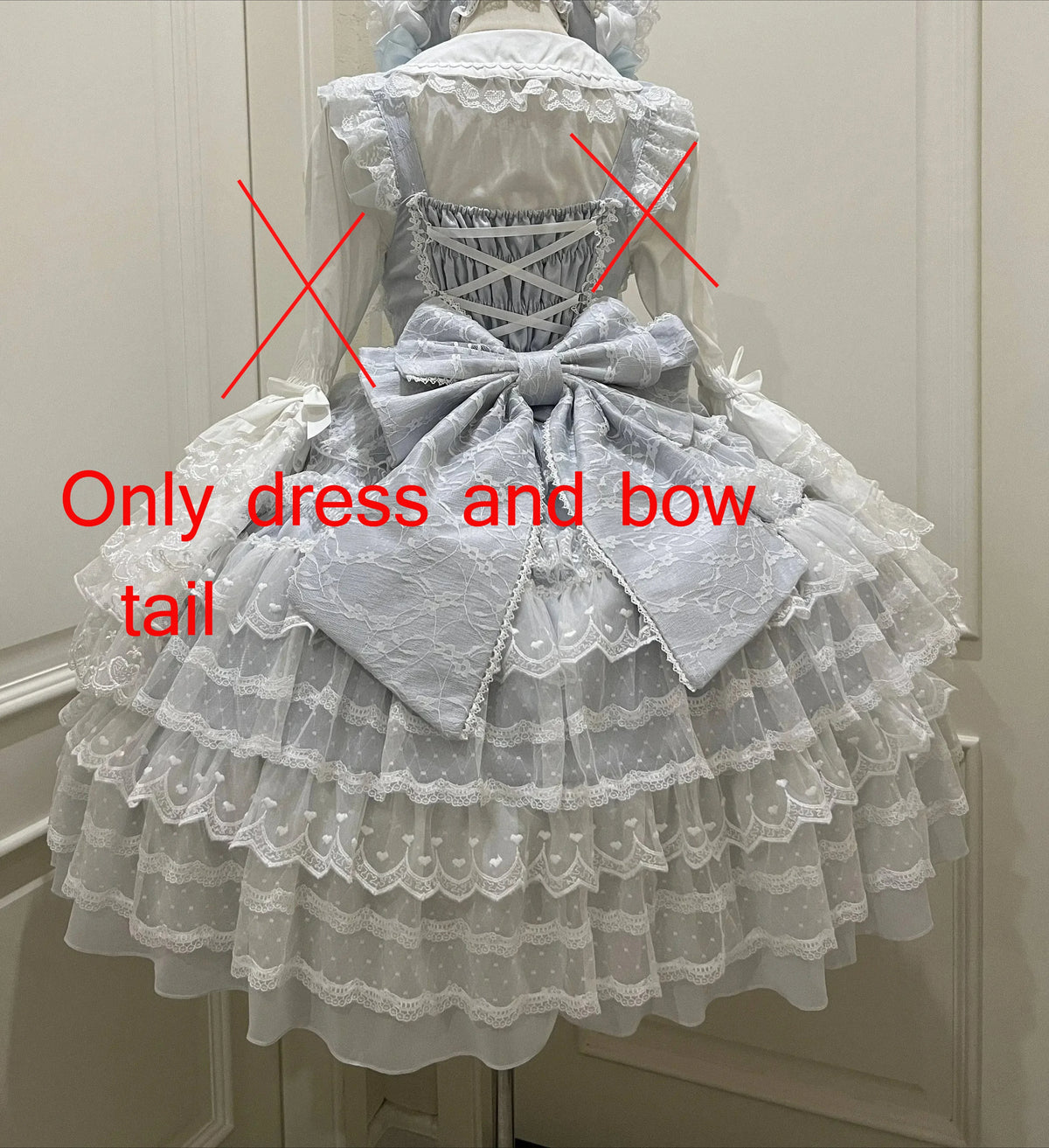 Sweet Lolita JSK Dress Set – Lace, Bow, Spaghetti Strap, Square Collar, A-Line