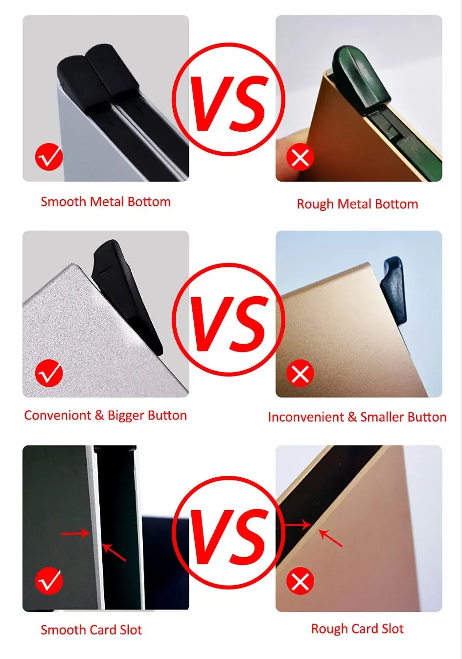Automatic Pop Up Wallet Aluminum Double Card Case RFID Credit Card Holder Minimalist Metal Wallet Hold 12 Cards Wallet for Men