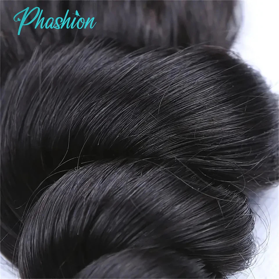 Phashion Loose Human Hair Bundles 1/3 Pcs/Lot 30 32 Inch 100% Remy Hair Extensions For Black Women Brazilian Weave Natural Color