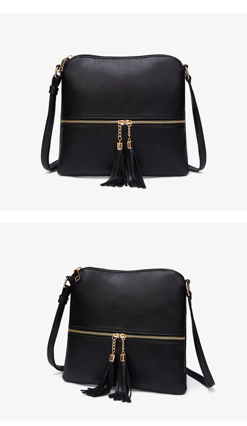 Fashionable Retro Large Capacity Women's Shoulder Bag | High-Quality Solid Color PU Leather Crossbody Bag & Soft Leather Handbag Luxegan