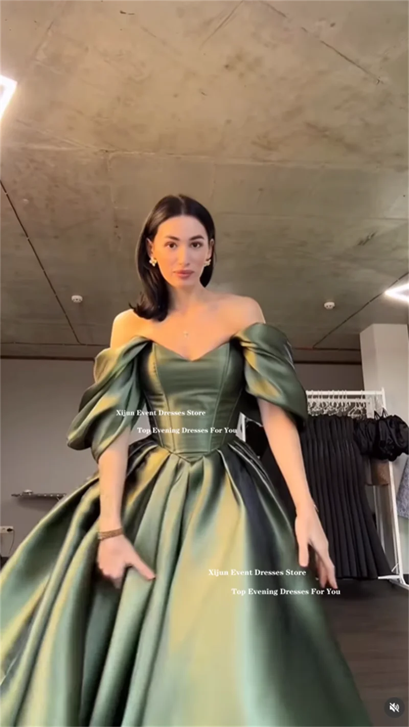 Xijun Modern Green Evening Dresses Off The Shoulder Sweetheart Prom Dress Formal Birthday Party Dresses Vestido 2026 Customized