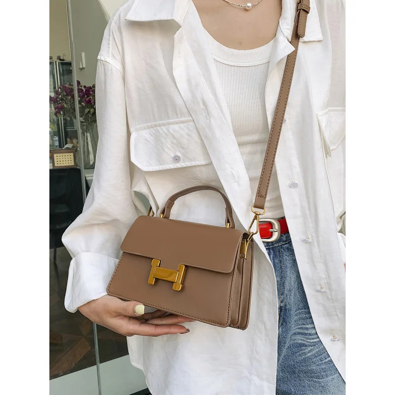 New Fashion Korean Style Small Square Bag | Textured Versatile Shoulder Crossbody Handbag for Women (Solid Color) Luxegan