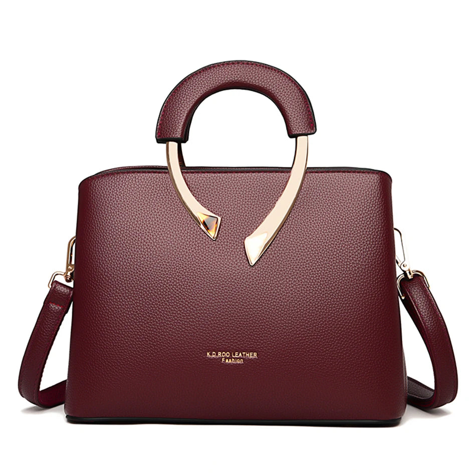 High-Quality Microfiber Leather Casual Tote | Sophisticated Luxury Designer Shoulder Bag | Elegant Multi-Compartment Crossbody | "Dignified" Soft Solid-Color Handbag for Versatile Daily Styling Luxegan