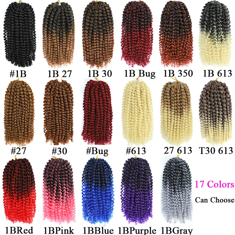 Marlybob Jerry Curl Crochet Hair | 8–12 Inch Curly Braids