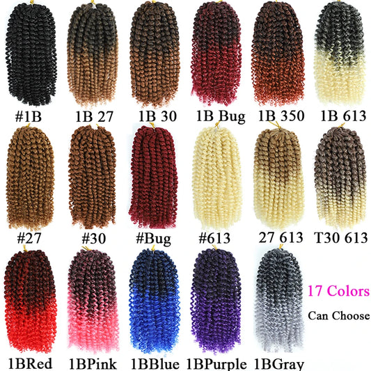 Marlybob Jerry Curl Crochet Hair | 8–12 Inch Curly Braids