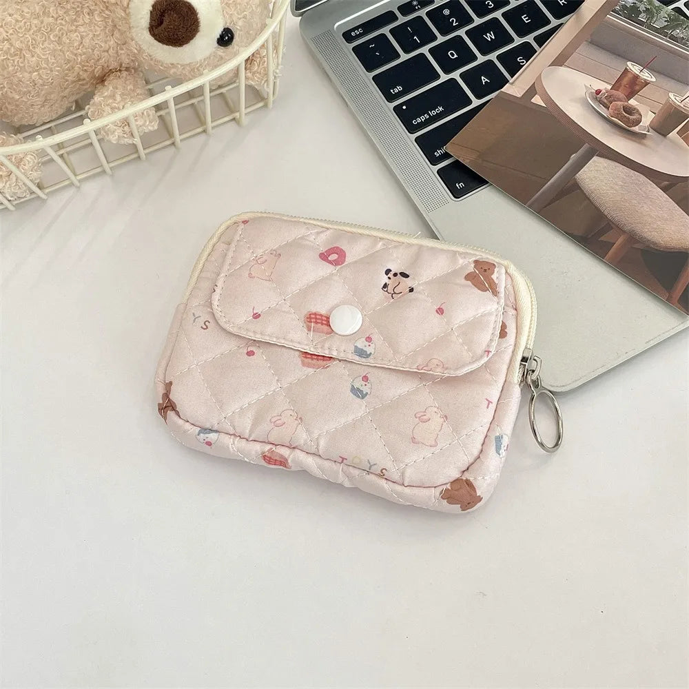 Kawaii Floral Coin Purse | Multifunctional Small Zipper Bag Luxegan