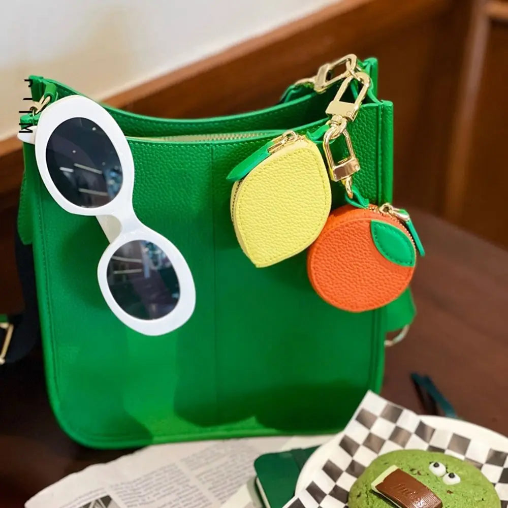 Polyester Cherry/Strawberry Coin Purse | Cute Fruit Shape Keychain Earphone Bag Luxegan