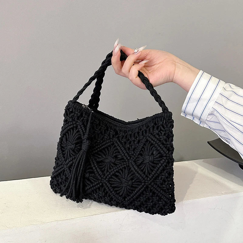 Fashion Woven Hollow Out Shoulder Bag | Straw Summer Crossbody & Beach Handbag Luxegan
