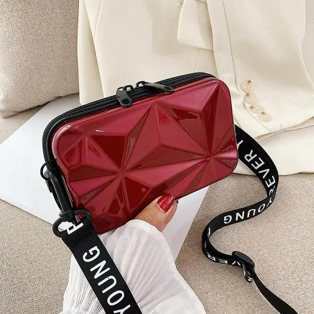 Women's PVC Cosmetic Bag | Travel Suitcase Shaped Wallet & Makeup Organizer Luxegan