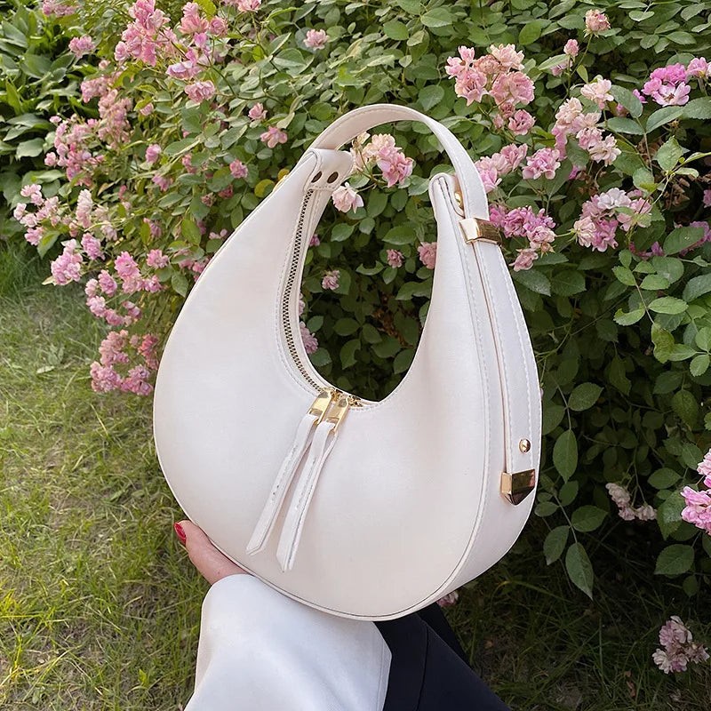 Luxury Half-Moon Underarm Bag for Women | PU Leather Shoulder & Crossbody Bag (Autumn Winter Fashion Armpit Handbag & Purse) Luxegan