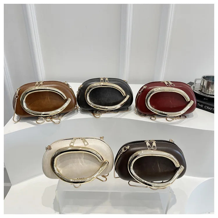 Z Style Luxury Box Clutch | Special-shaped Metal Chain Shoulder Bag Luxegan