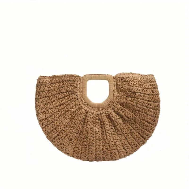 Brand Exquisite Double-sided Shell Handbag | Luxury Handmade Large Capacity Shell Crossbody Clutch Bag (Wooden Handle & Tote) Luxegan