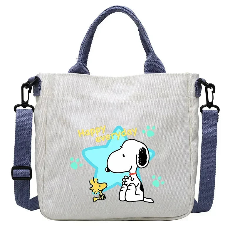 Kawaii Snoopy Cartoon Canvas Bag | Crossbody School Bookbag for Students Luxegan