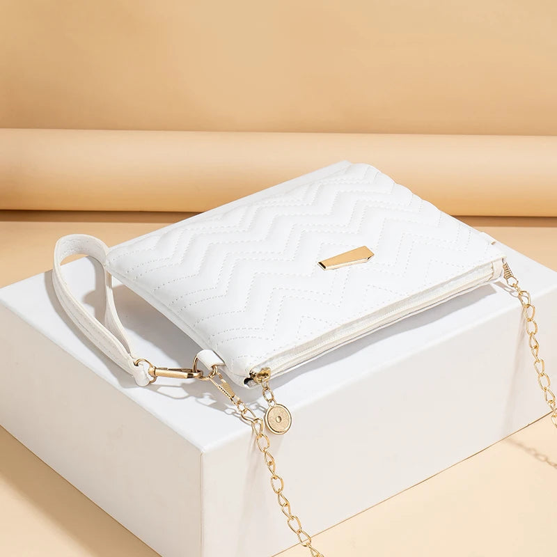 Women's Printed Shoulder Strap Crossbody Bag | Korean Wavy Wallet & Small Square Bag Luxegan