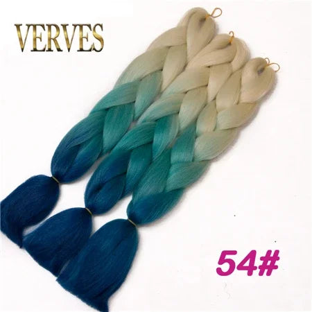 Synthetic Jumbo Braid Kanekalon Braiding Hair 24in | Ombre & Solid Colors | 100g