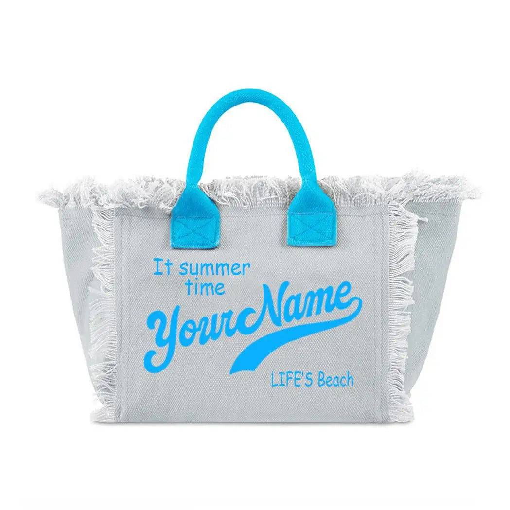 Customizable Fashion Canvas Bucket Tote | Large Capacity Commuting & Beach Bag Luxegan