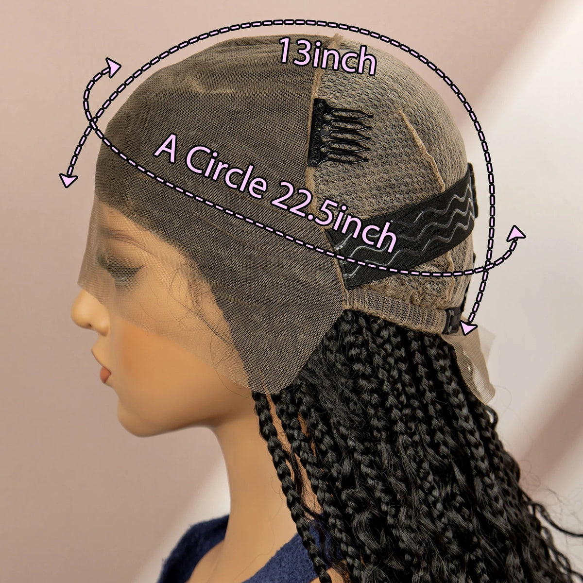 Synthetic Full Lace Bohemian Box Braided Wigs with Baby Hair Boho Box Braided Wigs Curly Hair Full Lace Front Wigs Luxegan