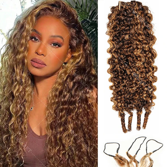 Brazilian Remy Curly Crochet Human Hair | Pre-Separated Knotless Miracle Knots Feather Braiding Hair