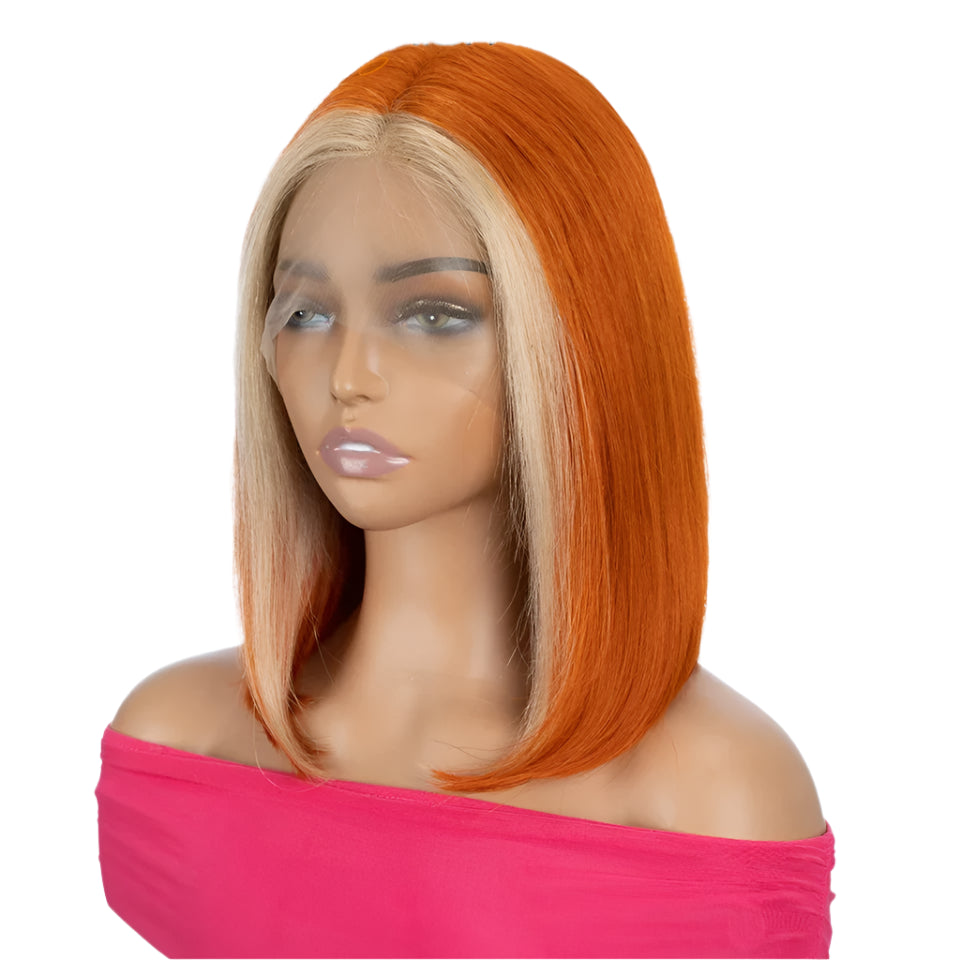 Ginger Short Bob Wig | Straight Human Hair T-Part Lace Front Luxegan