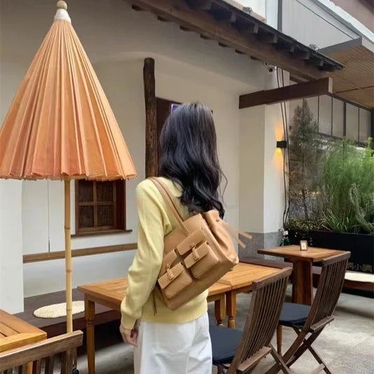 New Linda Motorcycle Style Tote Bag | Genuine Leather Large Capacity Crossbody Purse | Edgy Moto & Biker Underarm Shoulder Handbag for Commuters Luxegan