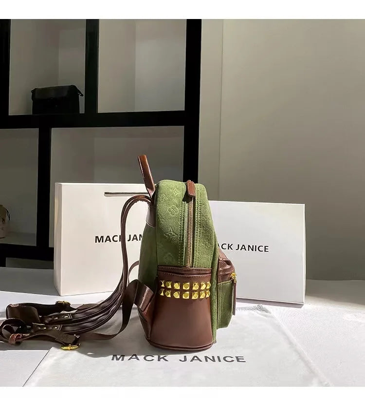 High-Quality Genuine Cowhide Leather Backpack | Autumn Floral Embossed Women’s Handbag & Lady’s Purse Luxegan