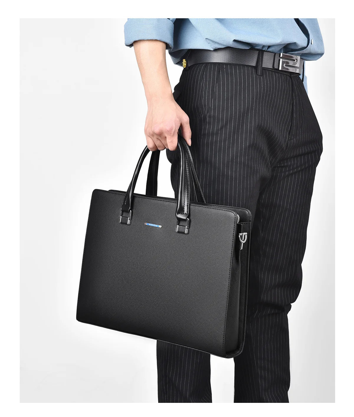 Luxury Office Business Briefcase | Sophisticated "14-Inch" Silhouette | Elegant Large Capacity Messenger Bag | "Dignified" High-Performance PVC Business Essential for Radiant Versatile Styling Luxegan
