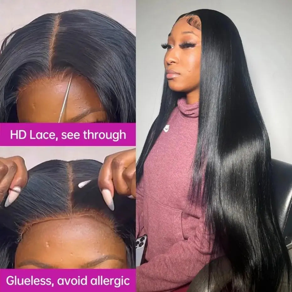 Glueless Brazilian Remy Hair Human Hair | Black