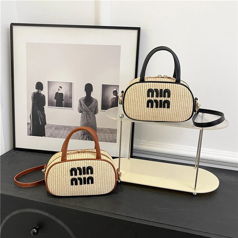 Soft Woven Summer Straw Crossbody | Cute Designer Purse Luxegan