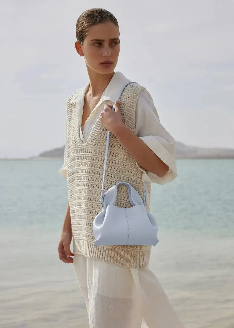 French Niche Design Leather Cloud Bag | Light Luxury Genuine Leather Handbag | Fashionable One-Shoulder Crossbody Hobo Bag for Women | Elegant Party & Casual Versatile Purse Luxegan