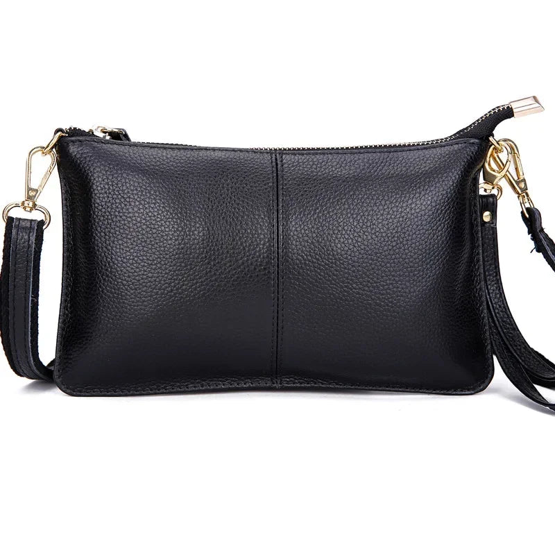 100% Genuine Leather Shoulder Bag | Sophisticated First Layer Cowhide Rectangle Bag | Elegant Luxury Designer Handbag | "Dignified" Soft Cow Leather Messenger for Daily Matching Luxegan